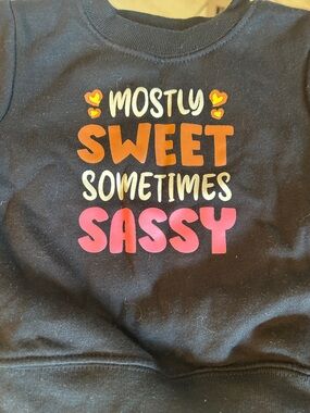 Garanimals Black Sweatshirt with Orange & Pink Graphic